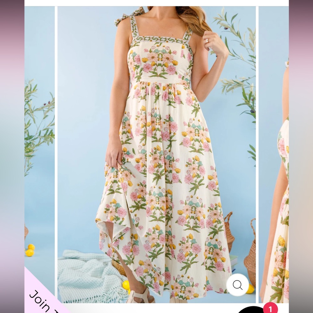Bila Floral Maxi Dress 100% Cotton XS